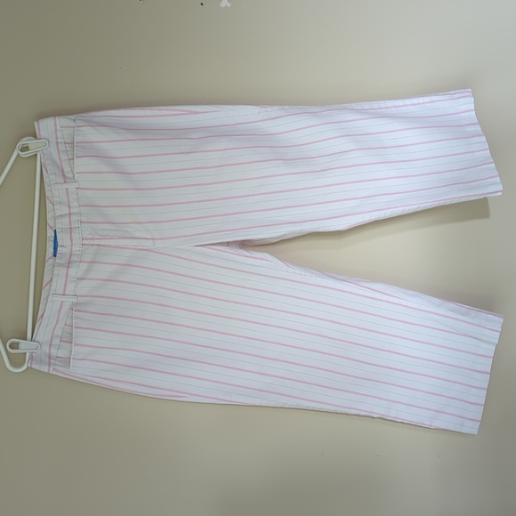 Dockers Women Striped Capri Pants 16 White Pink - Picture 1 of 13